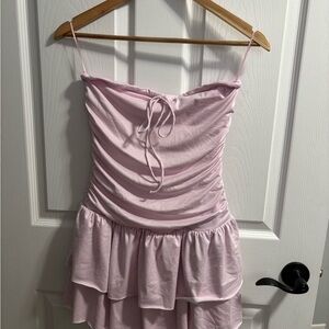 Hollister Light Pink Ruched Mini Dress